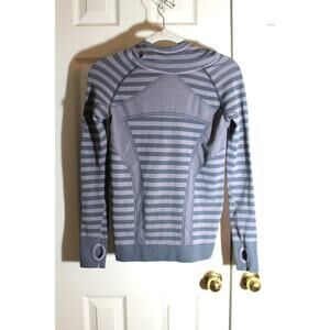 Iviva by Lululemon Girls Swiftly Fly Tech Seamless Striped Hoodie sz 14